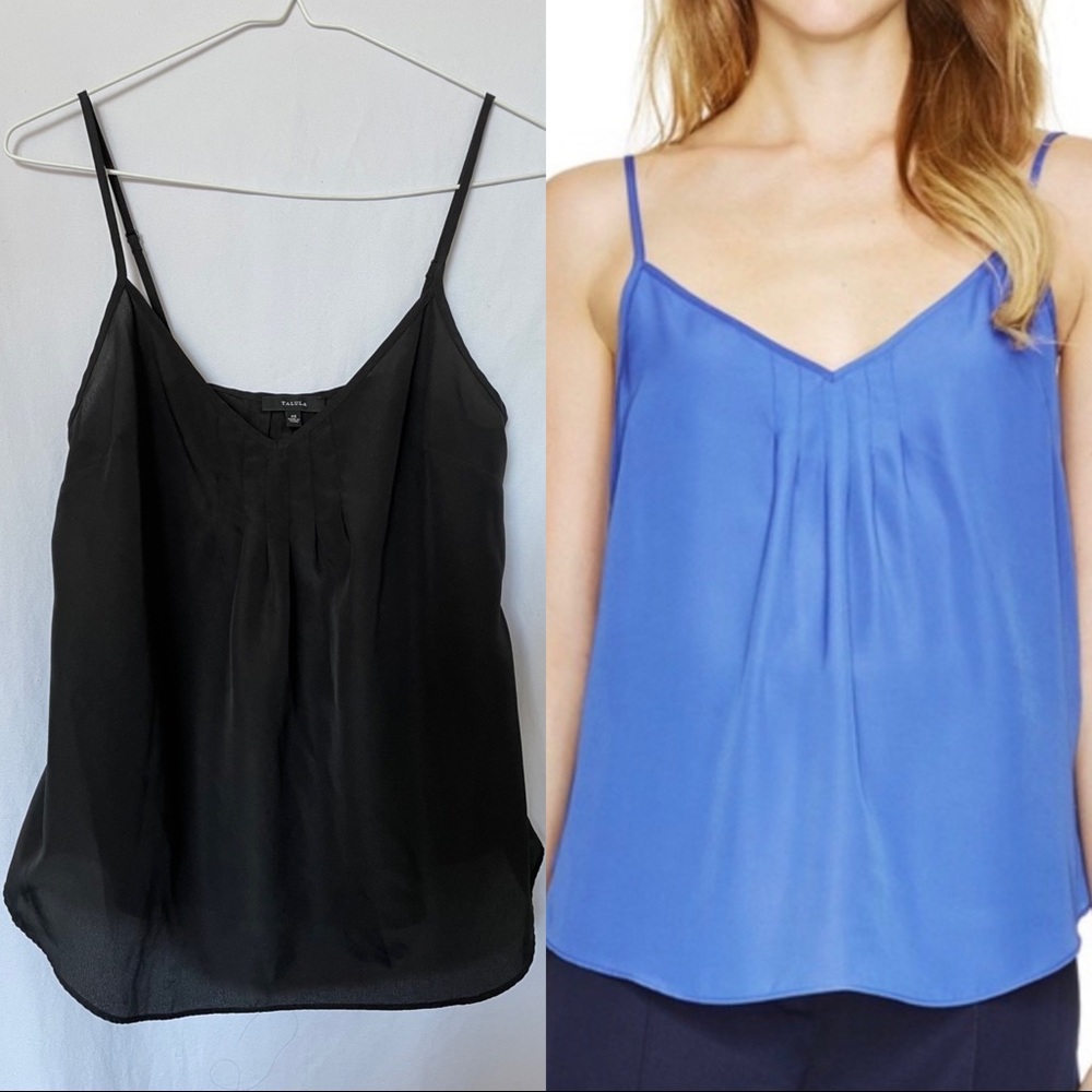 BLACK PLEATED TANK TOP
